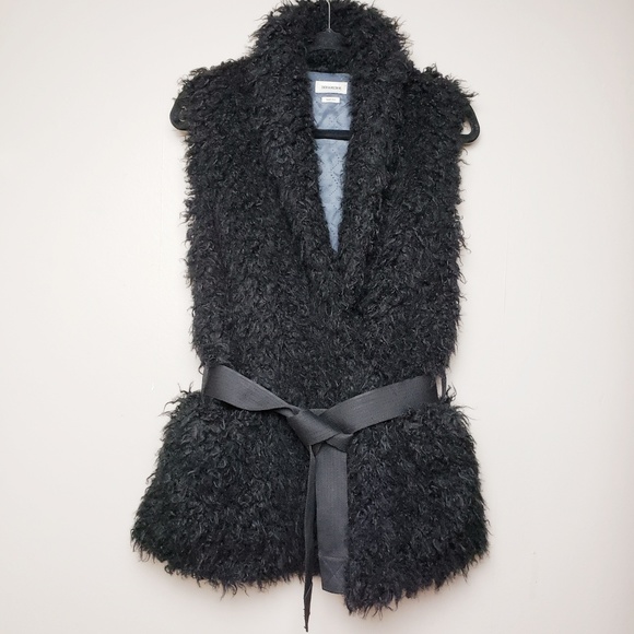 Zadig Voltaire Black Fay Faux Fur Vest 